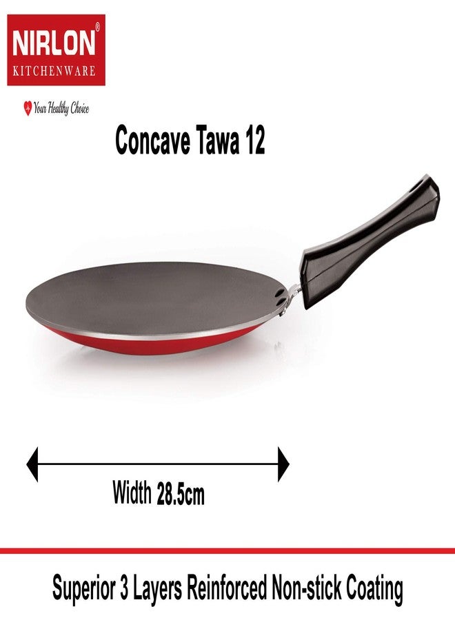 Nirlon Nonstick Pots and Pans 4 Pieces Set with Bakelite Handle (Concave Tawa 28.5cm + Appa Chatti Steel Lid 1 LTR + Appam 7 Cavity + Casserole 3.1 LTR) (CT12_AC_AP7_CS24) - Image 2